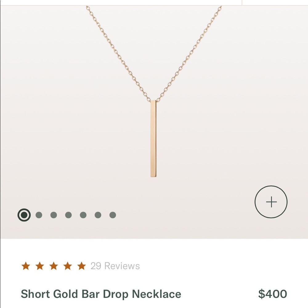 AURATE 14k solid gold bar necklace